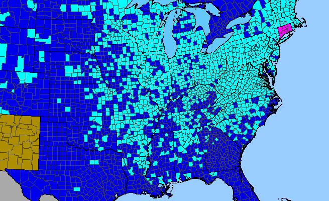 The range of Glechoma hederacea